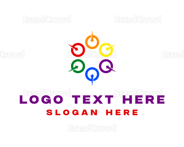 Colorful Arrow Circles Logo