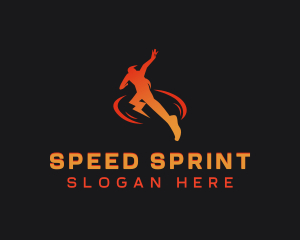 Runner - Lightning Runner Athlete logo design