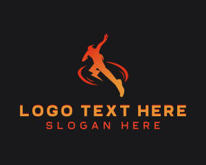 Runner - Lightning Runner Athlete logo design