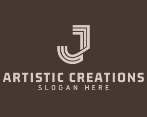 Creative - Creative Stripe Letter J logo design