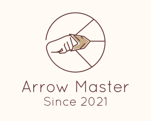 Brown Archery Hand logo design