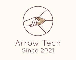 Brown Archery Hand logo design