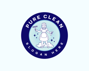 Cleaning Maid Sanitation logo design