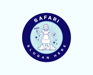 Spray Bottle - Cleaning Maid Sanitation logo design