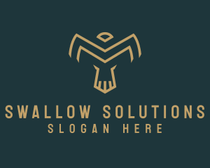 Swallow - Modern Bird Letter M logo design