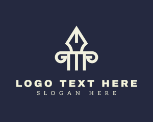 Pen - Legal Column Pen logo design