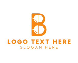 Initial - Orange Acorn B logo design