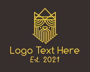 Sovereign - King Beard Line Art logo design