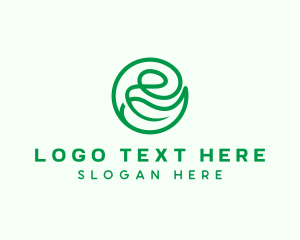 Script - Natural Leaf Letter E logo design