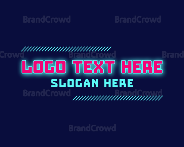Neon Gaming Wordmark Logo