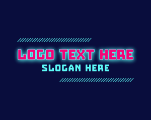 Video Game - Neon Gaming Wordmark logo design