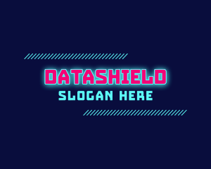 Cybertech - Neon Gaming Wordmark logo design