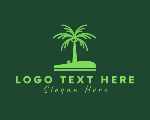 Summer - Tropical Coconut Tree logo design