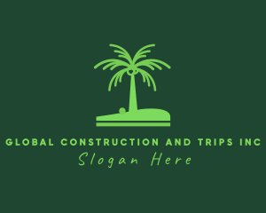 Vegetarian - Tropical Coconut Tree logo design