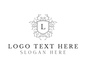 Flower - Garden Ornament Shield logo design