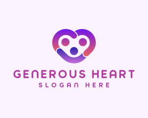 Modern Community Heart logo design