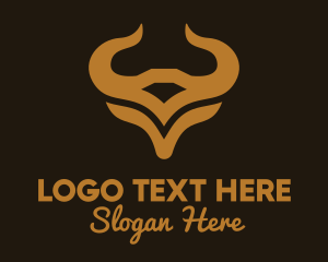 Bullfight - Golden Taurus Head Astrology logo design
