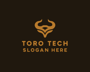 Toro - Golden Taurus Head Astrology logo design