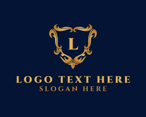 Luxe - Shield Ornament Crest Monarch logo design