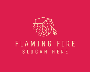 Flaming - Medieval Flaming Dragon logo design