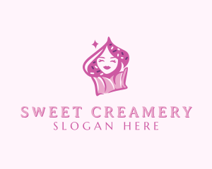 Sweet Cupcake Woman logo design