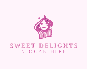 Sweet Cupcake Woman logo design