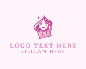 Cafe - Sweet Cupcake Woman logo design