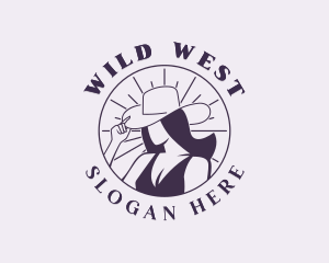 Women Cowboy Hat logo design