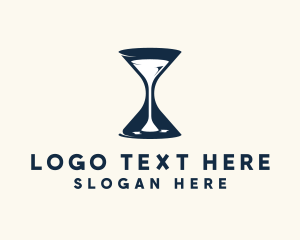 Distiller - Wine Time Hourglass logo design