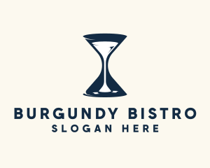 Wine Time Hourglass logo design