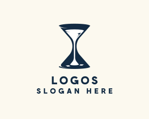Cocktail - Wine Time Hourglass logo design