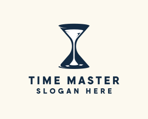 Wine Time Hourglass logo design