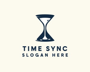 Wine Time Hourglass logo design