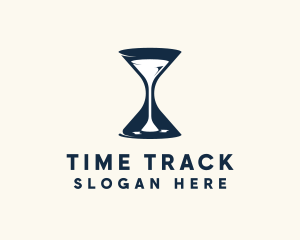 Wine Time Hourglass logo design