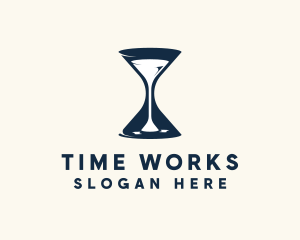 Time - Wine Time Hourglass logo design