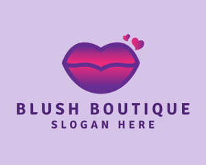 Beauty Heart Lips logo design