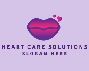 Beauty Heart Lips logo design