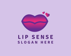 Beauty Heart Lips logo design