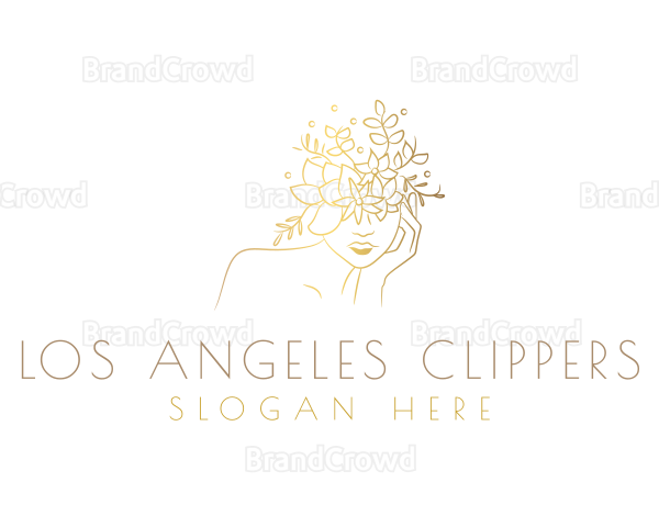 Gold Luxury Floral Woman Logo