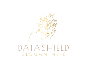 Gold Luxury Floral Woman Logo