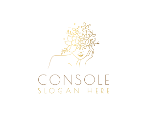 Female - Gold Luxury Floral Woman logo design