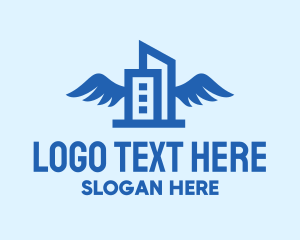 Skyline - Winged Building Construction logo design