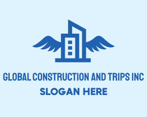 Skyscraper - Winged Building Construction logo design