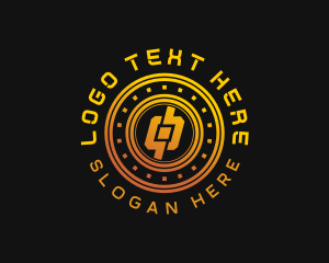 Blockchain - Digital Crypto Coin logo design