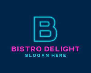 Neon Glow Club Bistro logo design