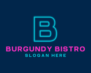 Neon Glow Club Bistro logo design