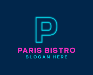 Neon Glow Club Bistro logo design