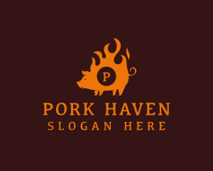 Flame Pork Barbecue  logo design