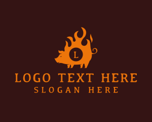 Slaughterhouse - Flame Pork Barbecue logo design