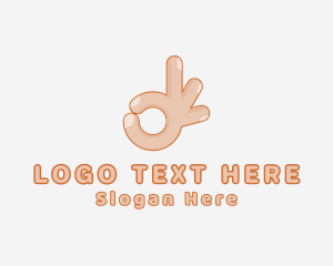 Bilingual - Okay Hand Sign logo design